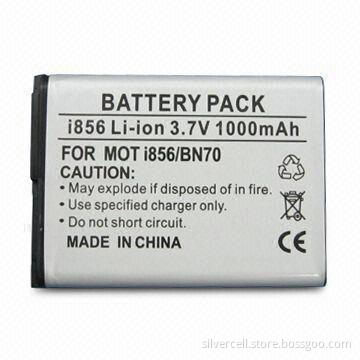 Rechargeable Li-ion Battery Pack for Motorola BN70/i856, with 1,000mAh Capacity